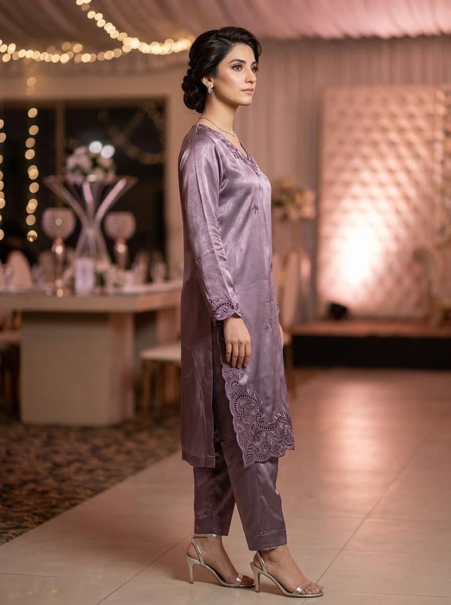 Purple Lava Velvet Cutwork Set - Image 2